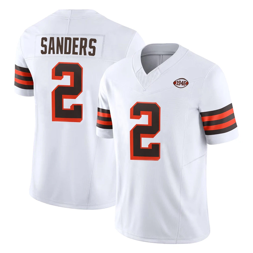 Punc C.Browns #2 Shedeur Sanders Player White Limited Vapor F.U.S.E. Alternate Game Stitched Jerseys
