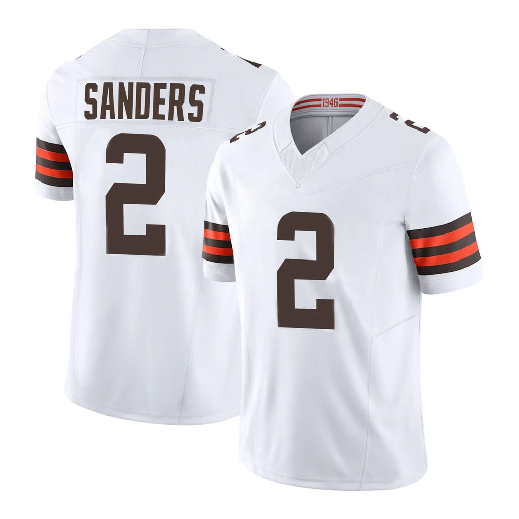 Punc C.Browns #2 Shedeur Sanders Player White Vapor F.U.S.E. Limited Home Game Stitched Jerseys