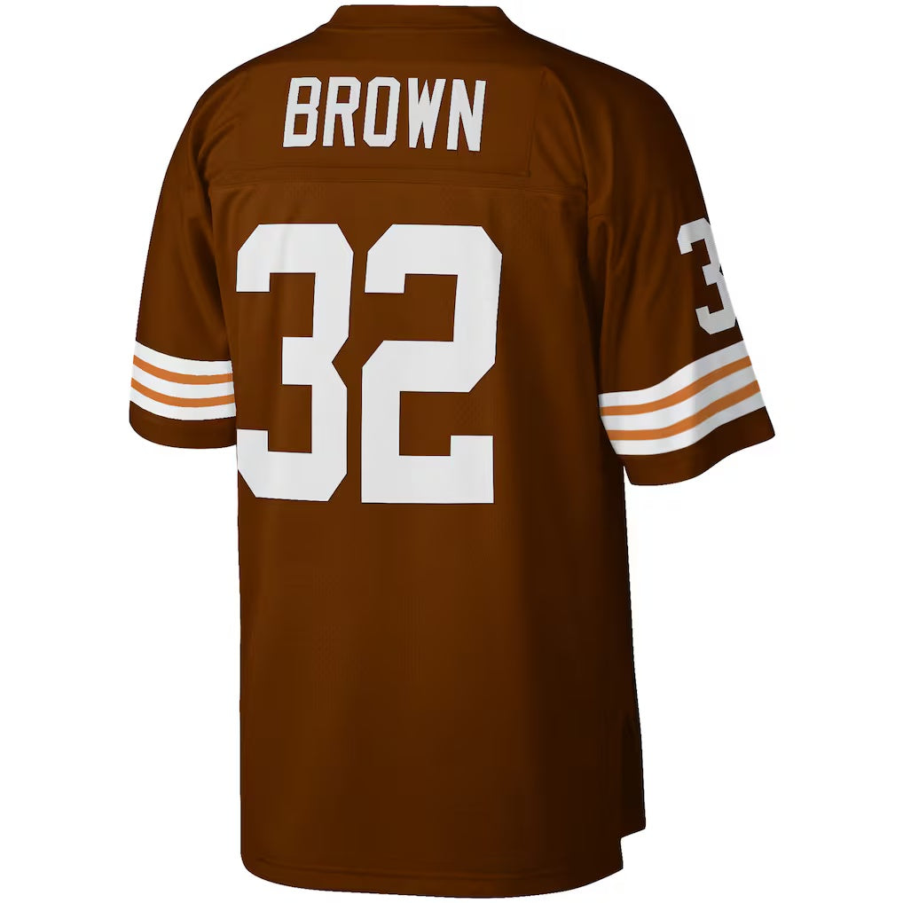 Punc C.Browns #32 Jim Brown Mitchell & Ness Brown Big & Tall Retired Player Replica Stitched Jerseys
