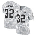 Punc C.Browns #32 Jim Brown Player Arctic Camo Salute to Service Limited Home Game Stitched Jerseys