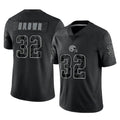 Punc C.Browns #32 Jim Brown Player Black Reflective Home Game Stitched Jerseys