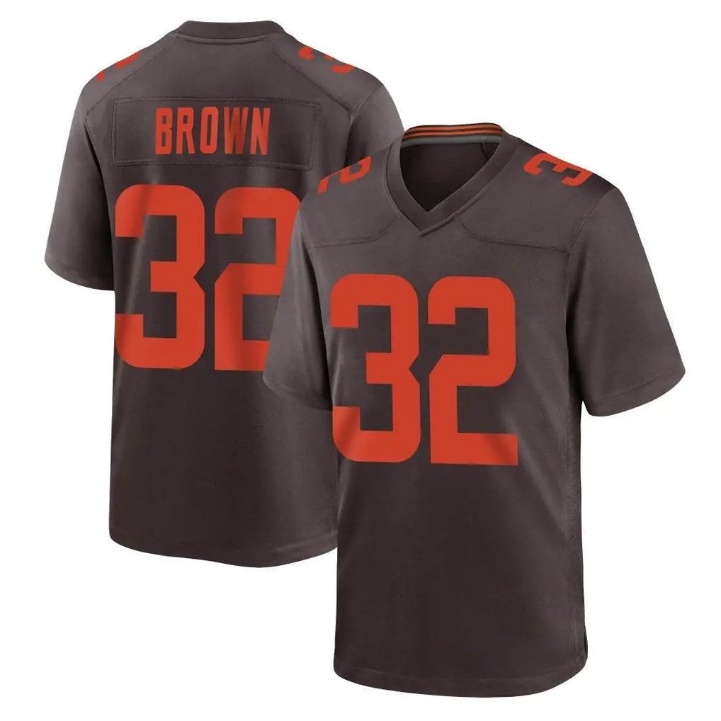 Punc C.Browns #32 Jim Brown Player Brown Alternate Home Game Stitched Jerseys