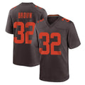 Punc C.Browns #32 Jim Brown Player Brown Alternate Home Game Stitched Jerseys