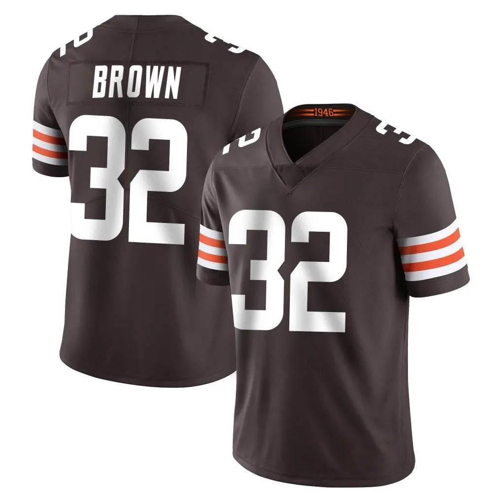 Punc C.Browns #32 Jim Brown Player Brown Color Vapor Untouchable Limited Home Game Stitched Jerseys