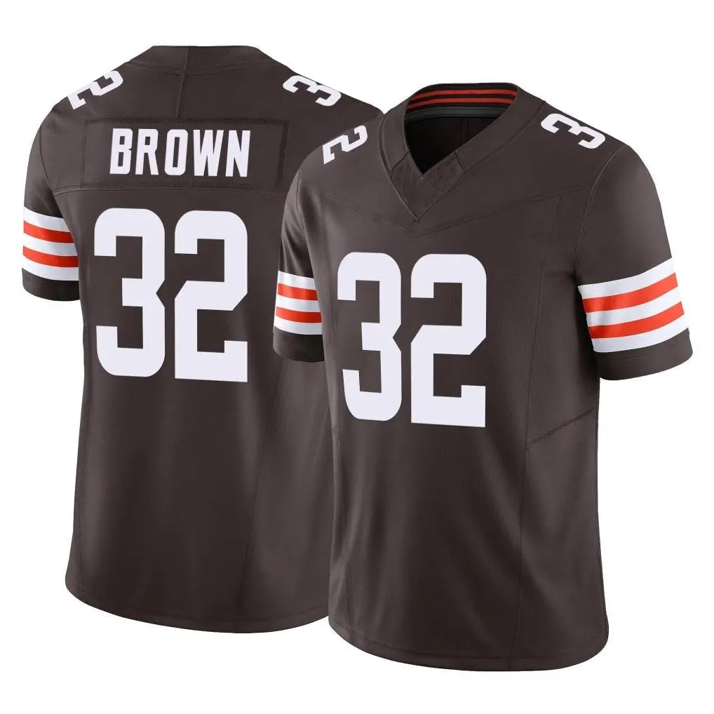 Punc C.Browns #32 Jim Brown Player Brown Vapor F.U.S.E. Limited Home Game Stitched Jerseys