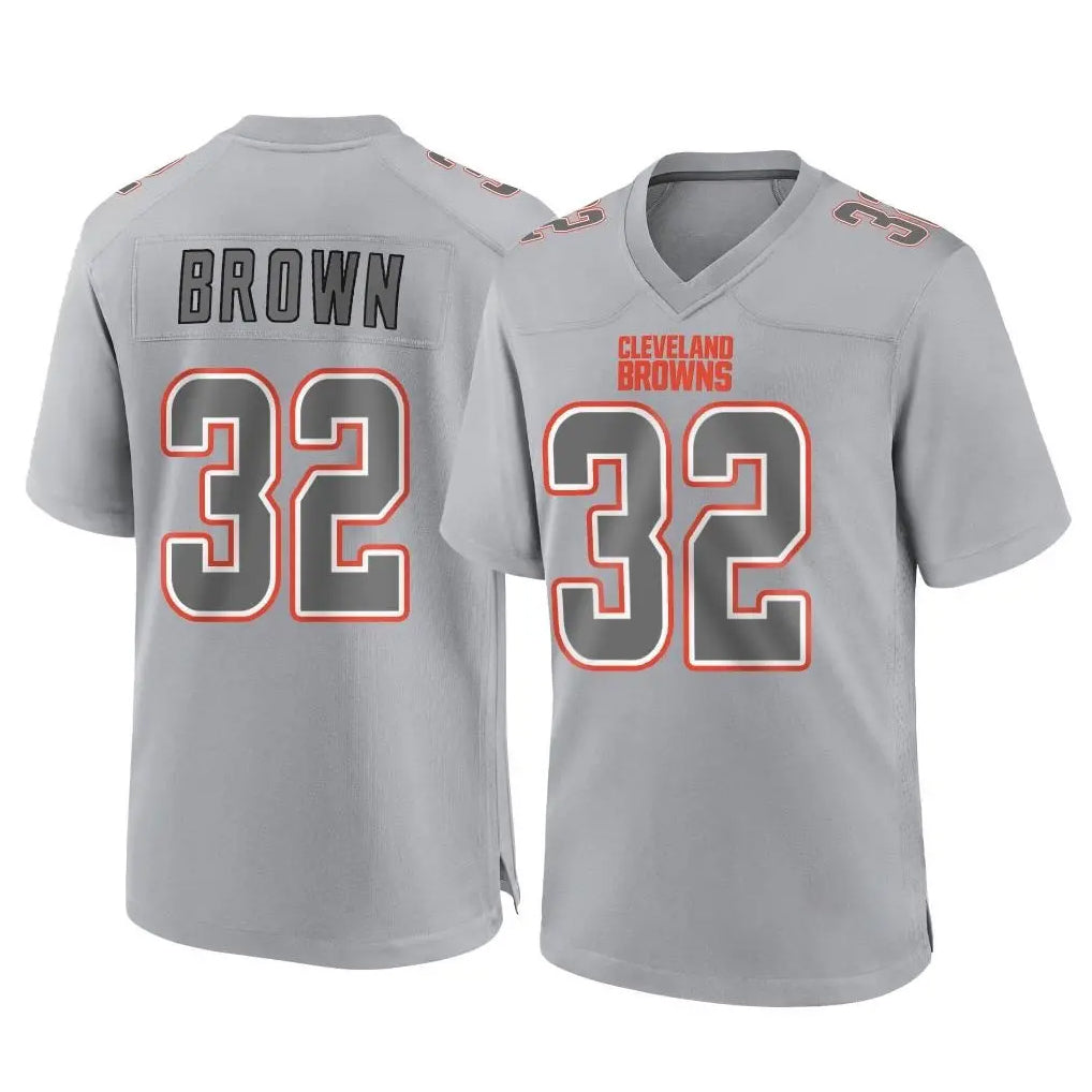 Punc C.Browns #32 Jim Brown Player Gray Atmosphere Fashion Game Stitched Jerseys