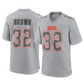 Punc C.Browns #32 Jim Brown Player Gray Atmosphere Fashion Game Stitched Jerseys