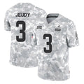Punc C.Browns #3 Jerry Jeudy Player Arctic Camo Salute to Service Limited Home Game Stitched Jerseys