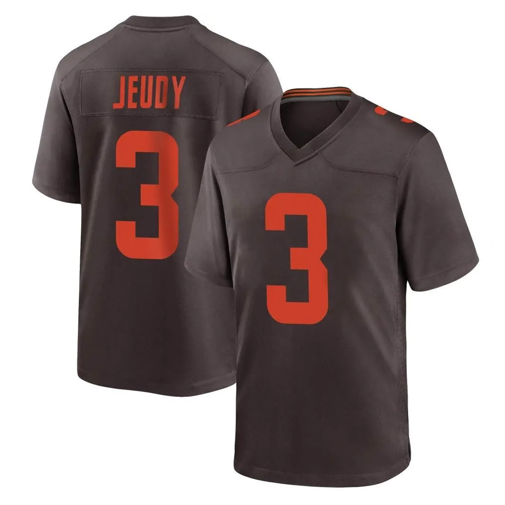 Punc C.Browns #3 Jerry Jeudy Player Brown Alternate Home Game Stitched Jerseys
