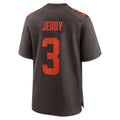 PuncC.Browns #3 Jerry Jeudy Player Brown Game Stitched Jerseys