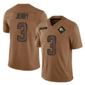 PuncC.Browns #3 Jerry Jeudy Player Brown Salute To Service Limited Stitched Jerseys