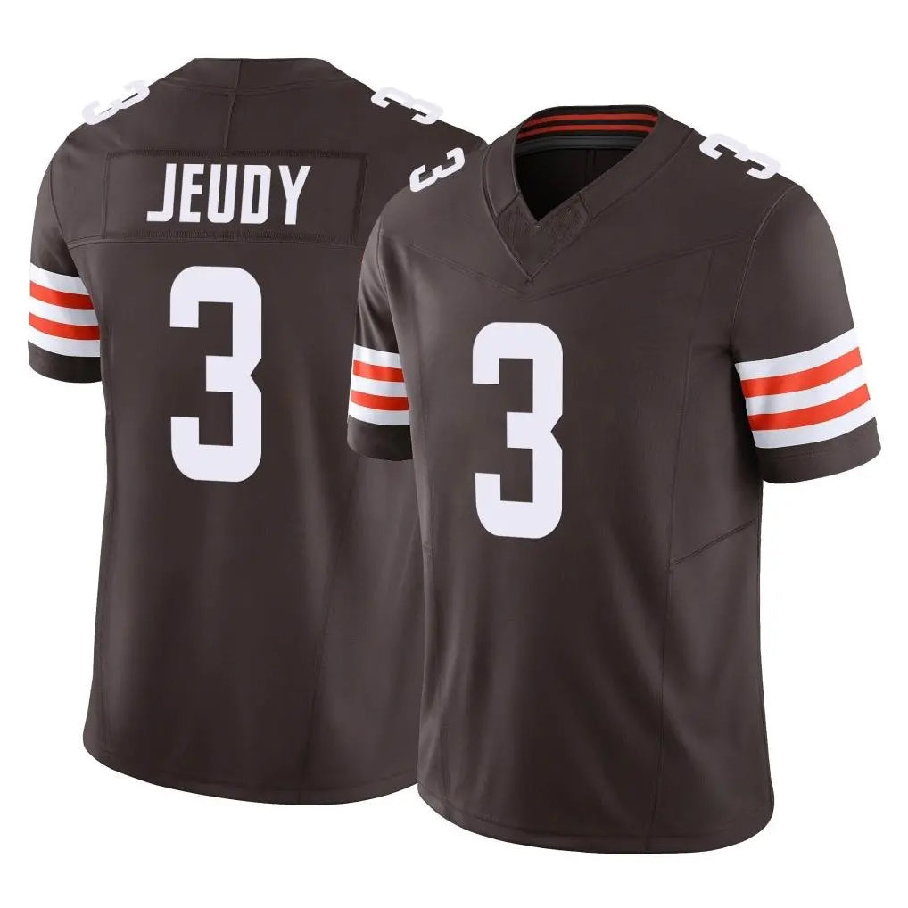 PuncC.Browns #3 Jerry Jeudy Player Brown Vapor F.U.S.E. Limited Stitched Jerseys