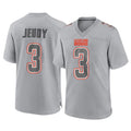 Punc C.Browns #3 Jerry Jeudy Player Gray Atmosphere Fashion Game Stitched Jerseys
