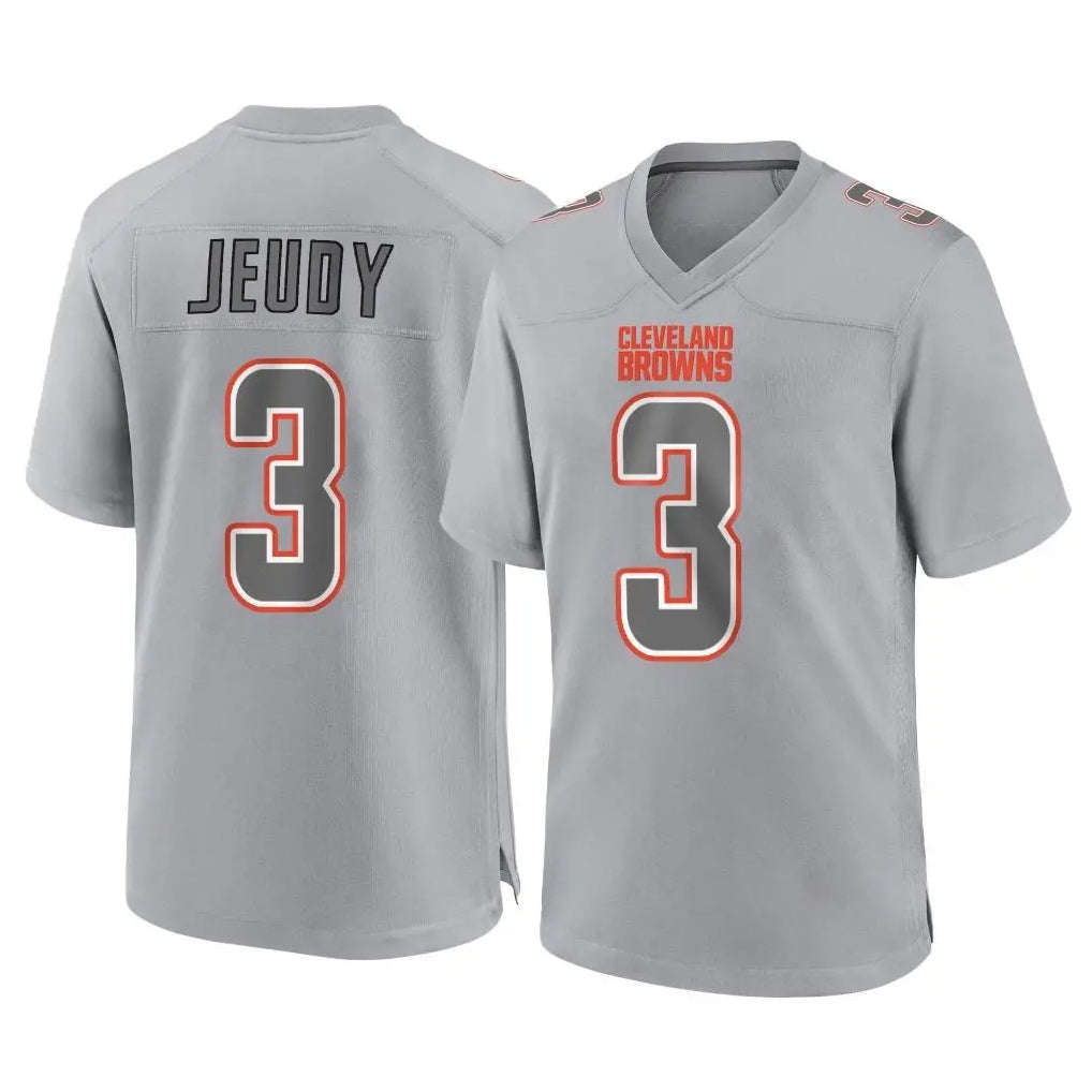 Punc C.Browns #3 Jerry Jeudy Player Gray Atmosphere Fashion Game Stitched Jerseys