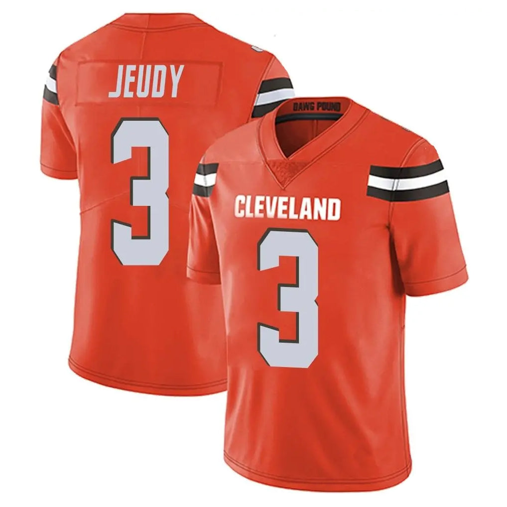 Punc C.Browns #3 Jerry Jeudy Player Orange Alternate Vapor Untouchable Limited Home Game Stitched Jerseys
