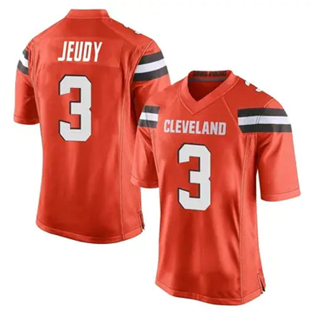 PuncC.Browns #3 Jerry Jeudy Player Orange Game Stitched Jerseys