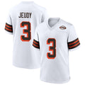 PuncC.Browns #3 Jerry Jeudy Player White Alternate Home Game Stitched Jerseys