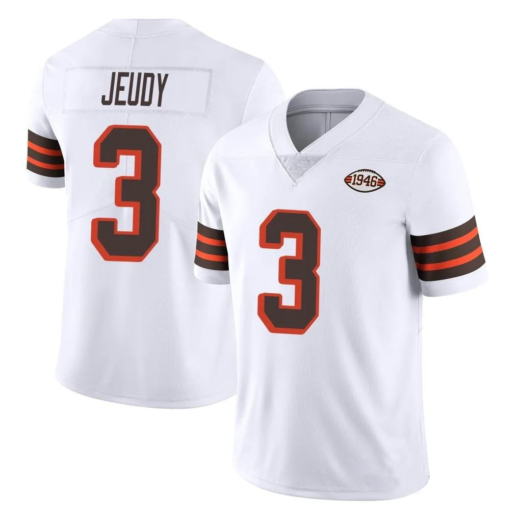 PuncC.Browns #3 Jerry Jeudy Player White Vapor Limited Alternate Stitched Jerseys