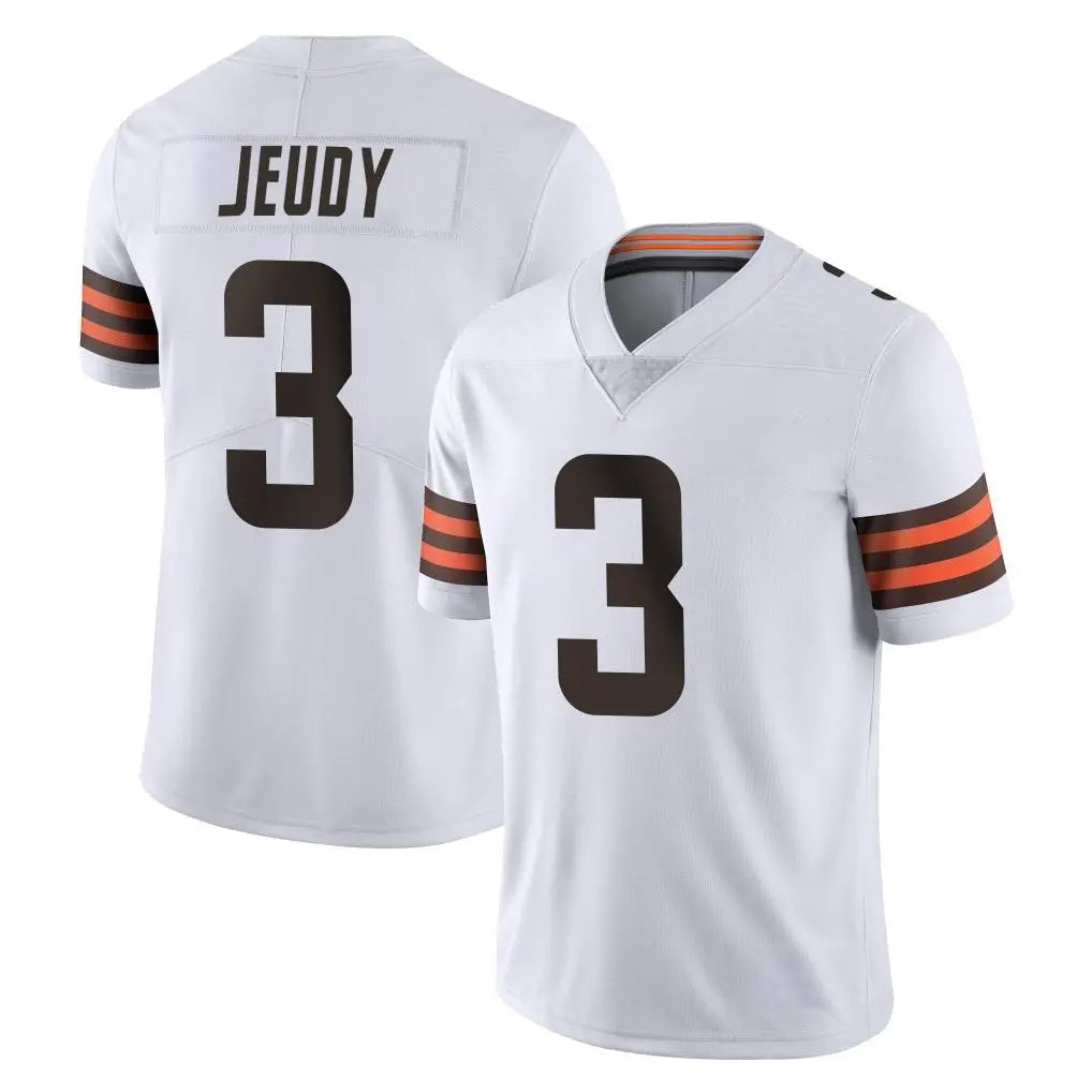 Punc C.Browns #3 Jerry Jeudy Player White Vapor Untouchable Limited Home Game Stitched Jerseys