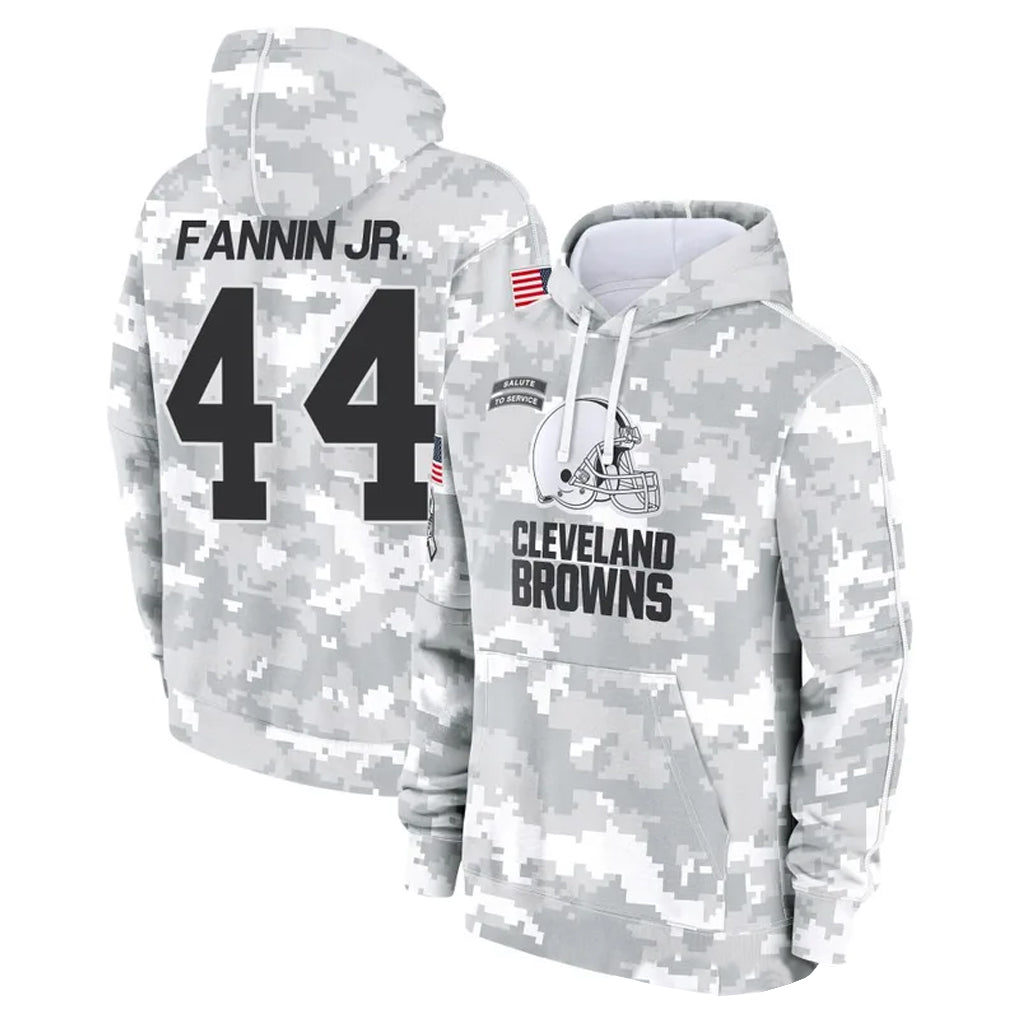 Punc C.Browns #44 Harold Fannin Jr. Player Arctic Camo Salute to Service Hoodies Limited Game Stitched Jerseys