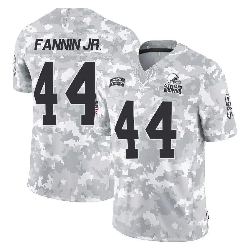 Punc C.Browns #44 Harold Fannin Jr. Player Arctic Camo Salute to Service Limited Home Game Stitched Jerseys