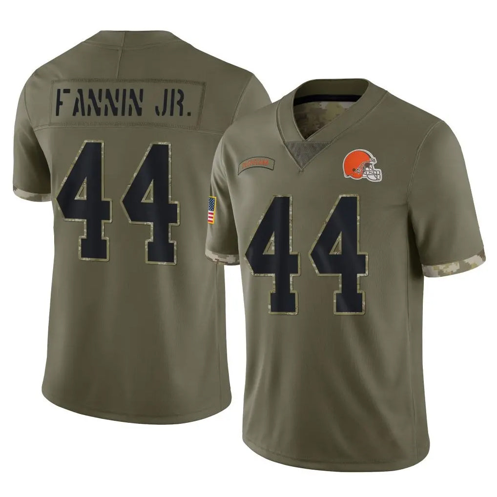 Punc C.Browns #44 Harold Fannin Jr. Player Olive Salute to Service Limited Game Stitched Jerseys
