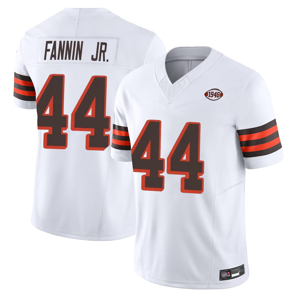 Punc C.Browns #44 Harold Fannin Jr. Player White Limited Vapor F.U.S.E. Alternate Game Stitched Jerseys