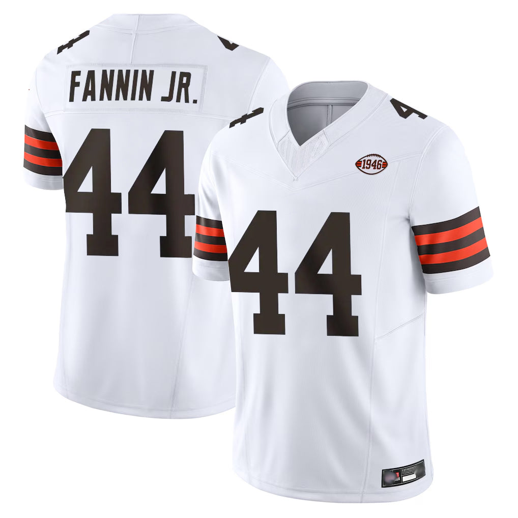 Punc C.Browns #44 Harold Fannin Jr. Player White Vapor F.U.S.E. Limited Home Game Stitched Jerseys