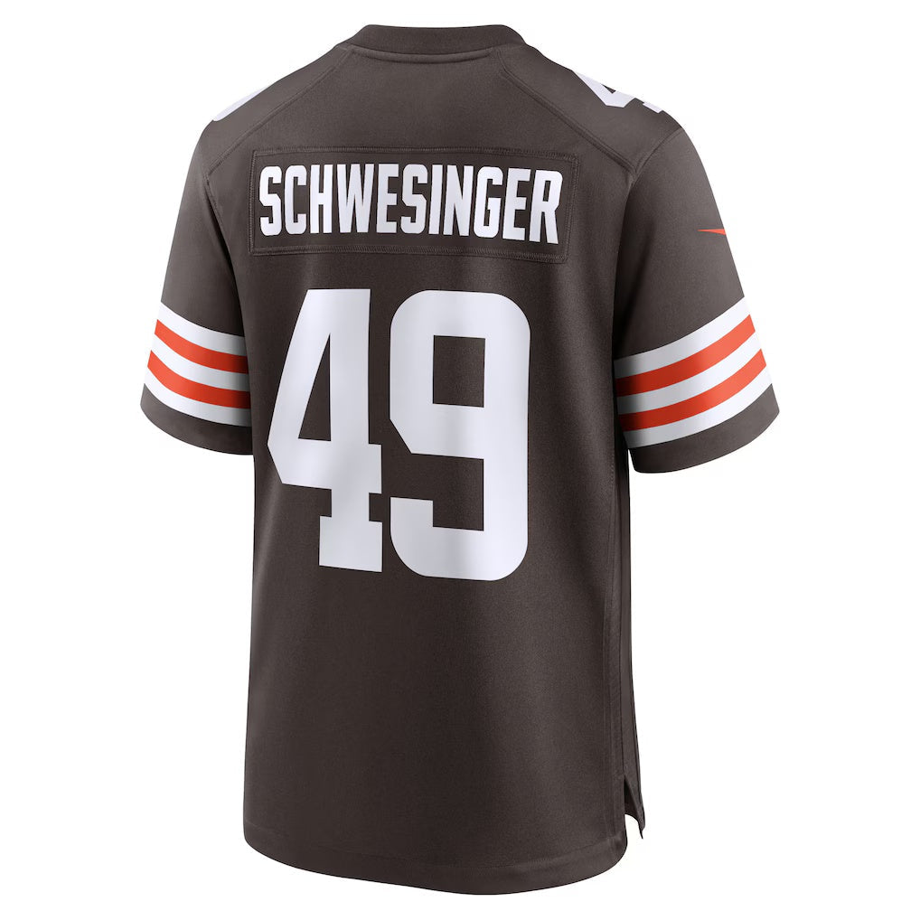 Punc C.Browns #49 Carson Schwesinger Brown 2025 Draft Game Stitched Jerseys