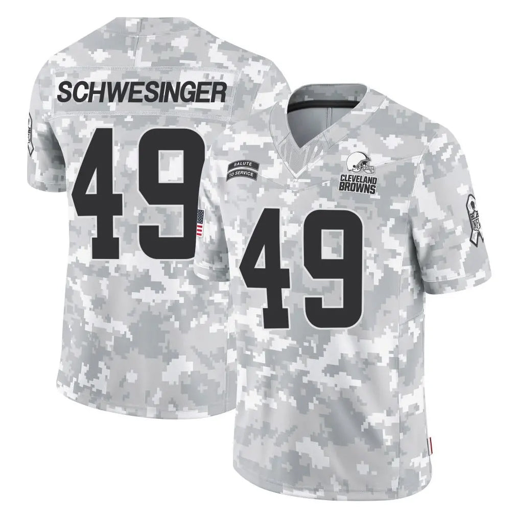 Punc C.Browns #49 Carson Schwesinger Player Arctic Camo Salute to Service Limited Home Game Stitched Jerseys