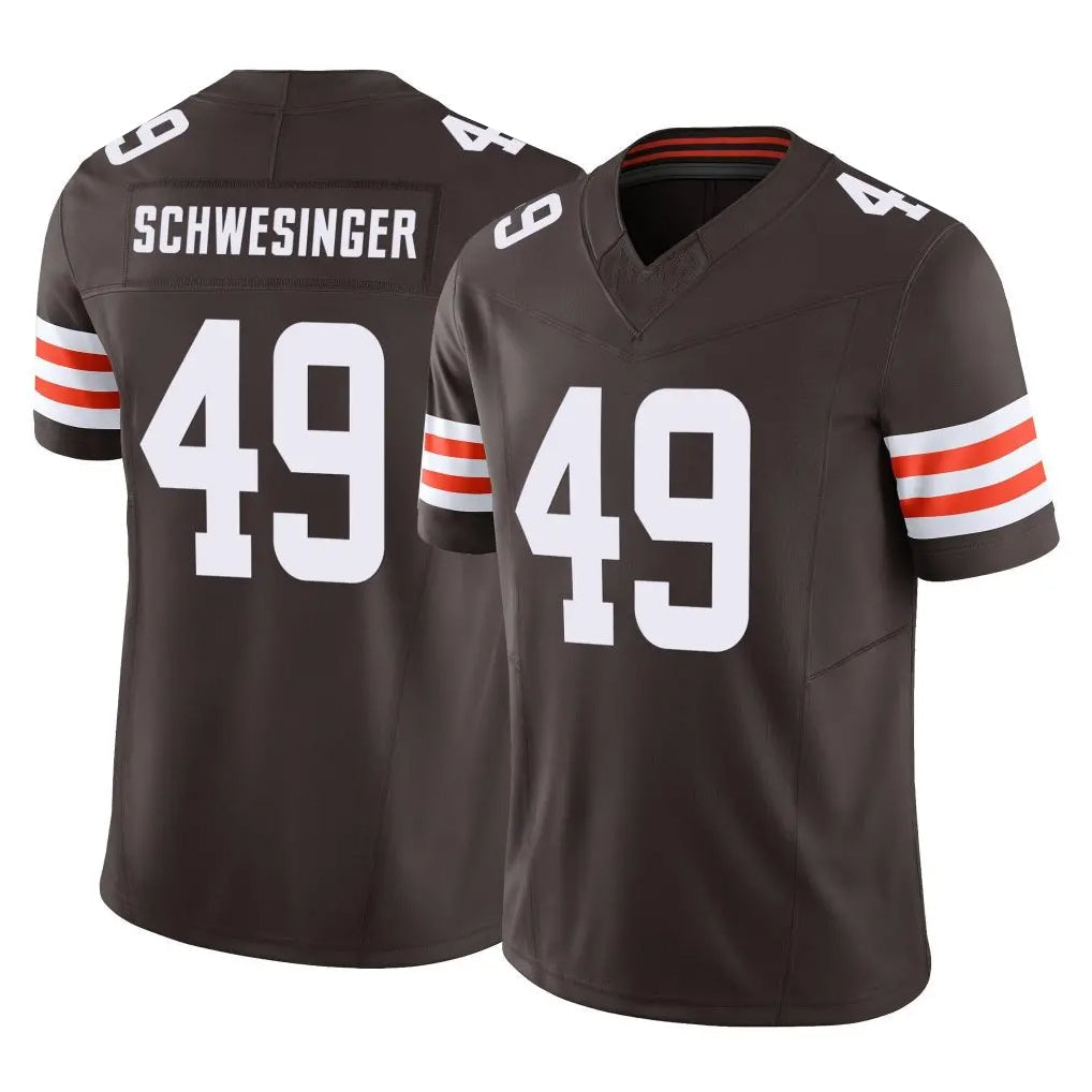 Punc C.Browns #49 Carson Schwesinger Player Brown Vapor F.U.S.E. Limited Home Game Stitched Jerseys