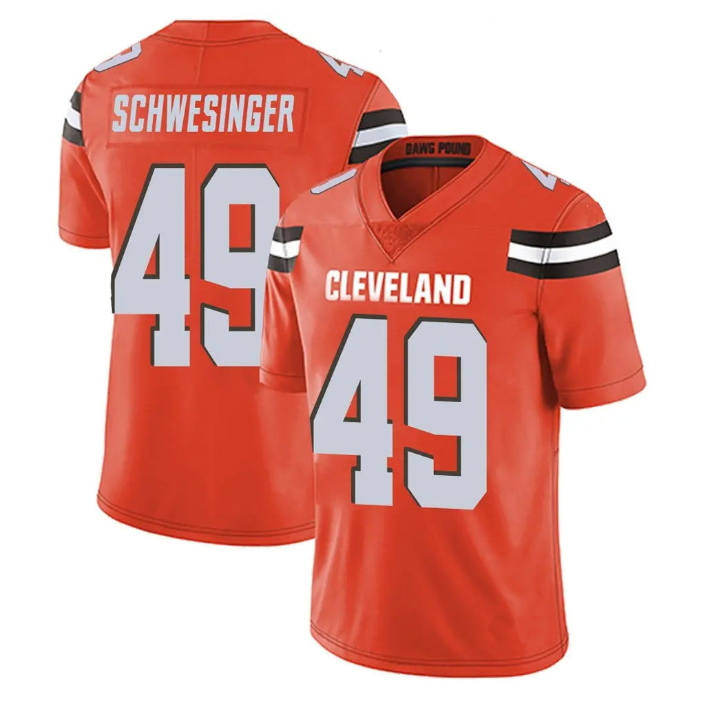 Punc C.Browns #49 Carson Schwesinger Player Orange Alternate Vapor Untouchable Limited Home Game Stitched Jerseys