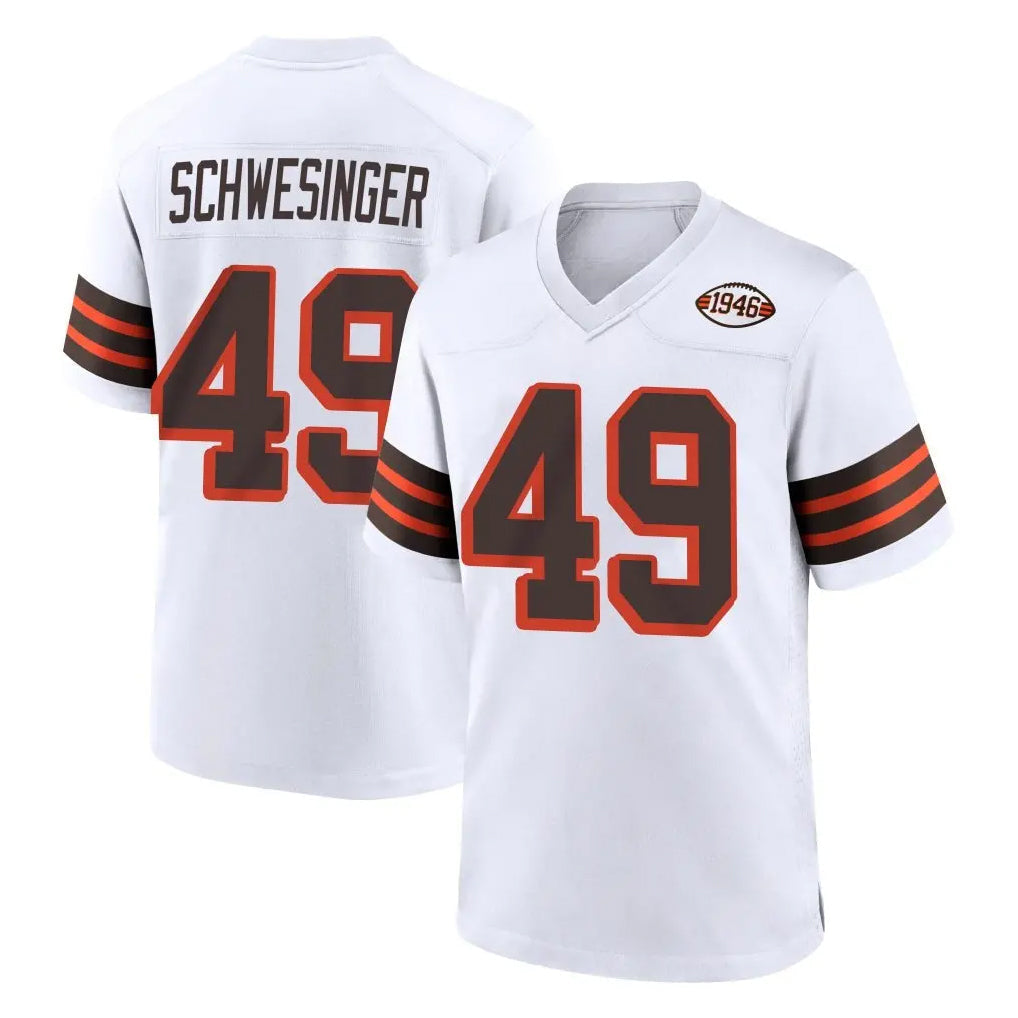 Punc C.Browns #49 Carson Schwesinger Player White Alternate Home Game Stitched Jerseys