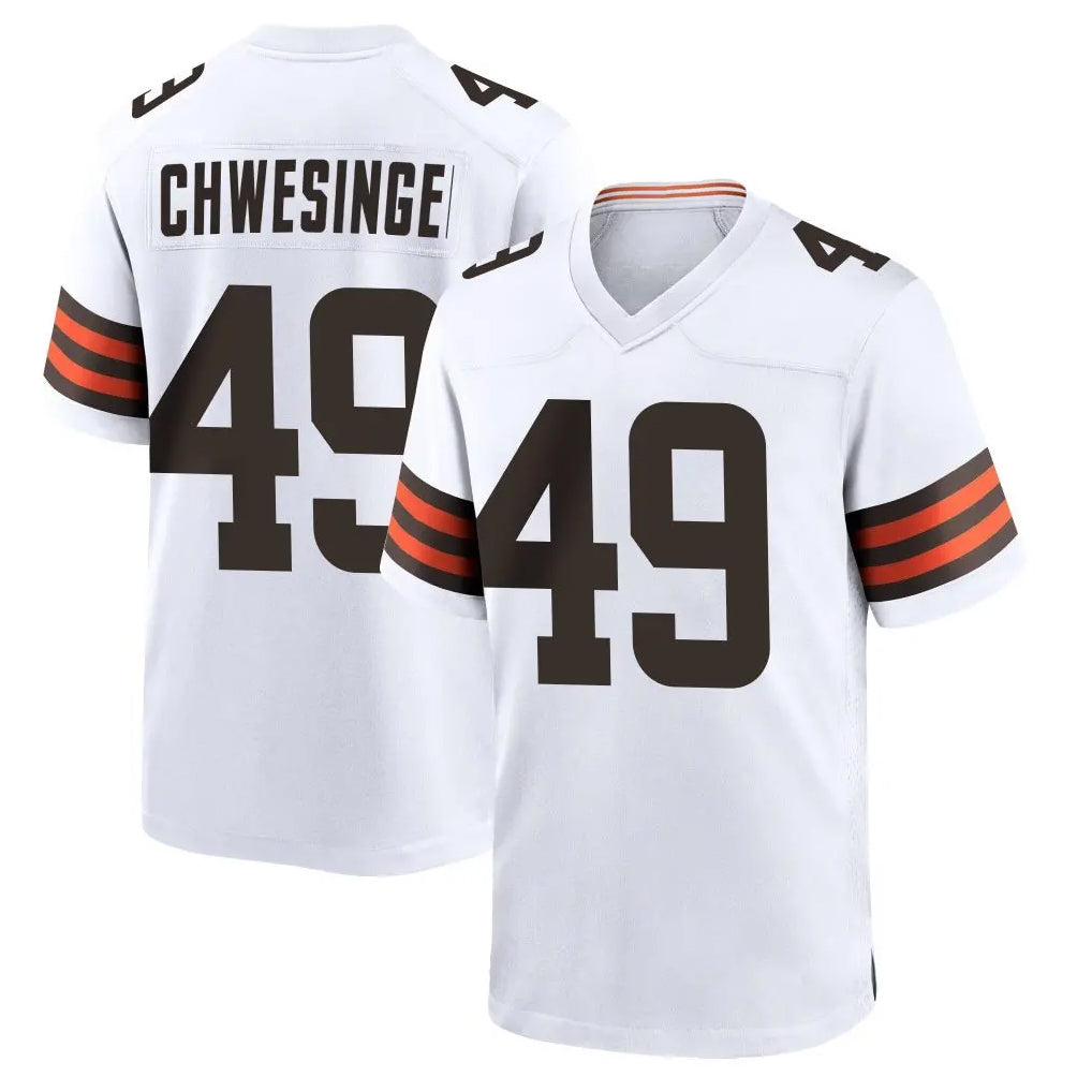 Punc C.Browns #49 Carson Schwesinger Player White Home Game Stitched Jerseys