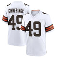 Punc C.Browns #49 Carson Schwesinger Player White Home Game Stitched Jerseys