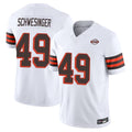 Punc C.Browns #49 Carson Schwesinger Player White Limited Vapor F.U.S.E. Alternate Game Stitched Jerseys