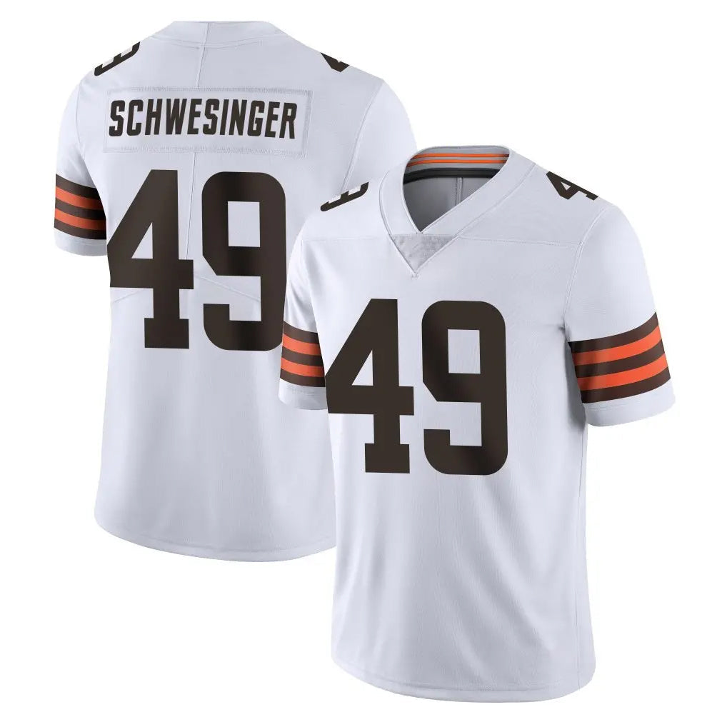 Punc C.Browns #49 Carson Schwesinger Player White Vapor Untouchable Limited Home Game Stitched Jerseys