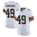 Punc C.Browns #49 Carson Schwesinger Player White Vapor Untouchable Limited Home Game Stitched Jerseys