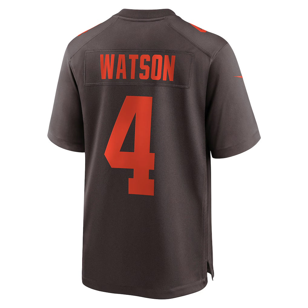 Punc C.Browns #4 Deshaun Watson Brown Alternate Game Stitched Jerseys