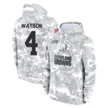 Punc C.Browns #4 Deshaun Watson Player Arctic Camo Salute to Service Hoodies Limited Game Stitched Jerseys