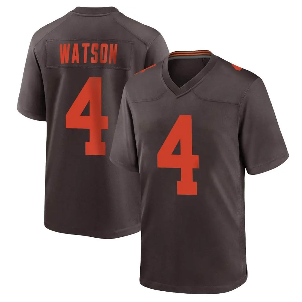 Punc C.Browns #4 Deshaun Watson Player Brown Alternate Home Game Stitched Jerseys