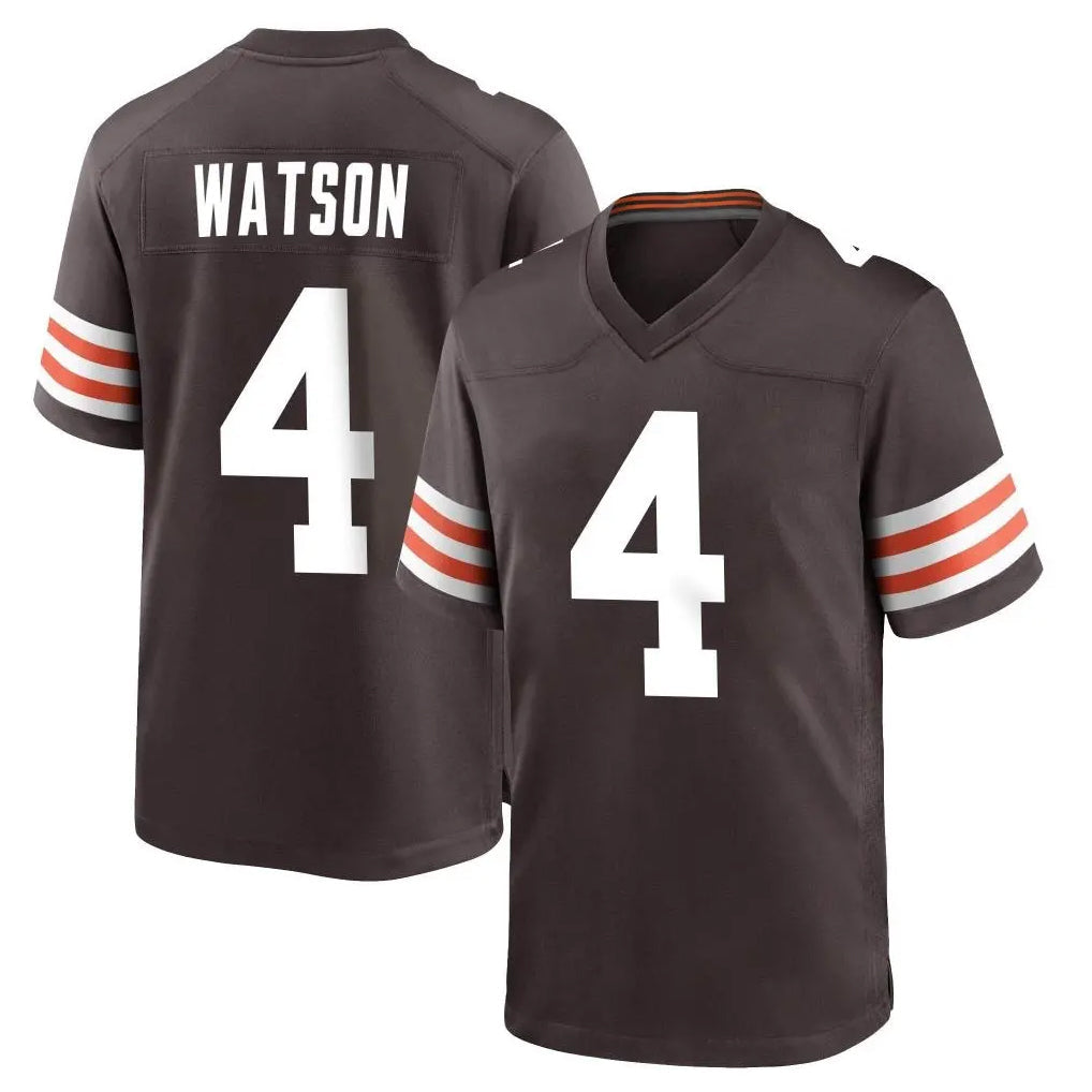 Punc C.Browns #4 Deshaun Watson Player Brown Home Game Stitched Jerseys