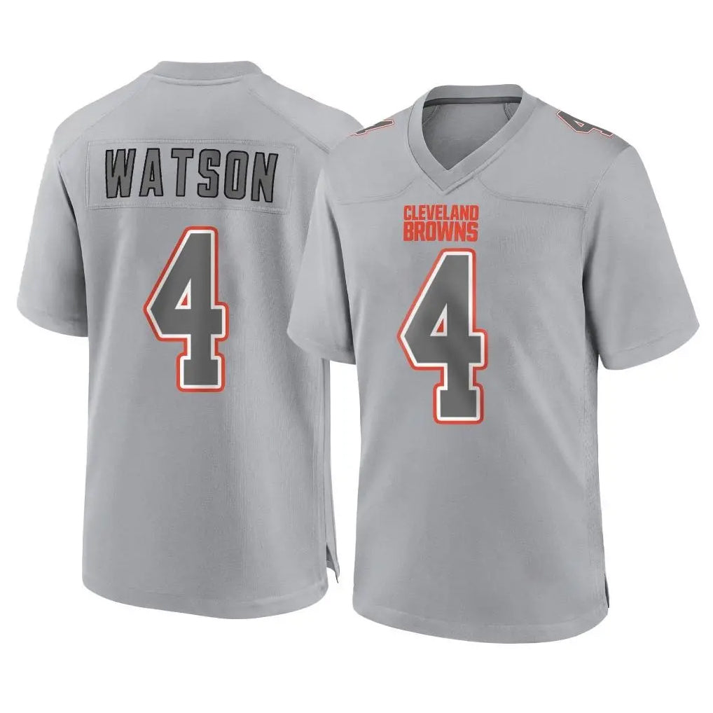 Punc C.Browns #4 Deshaun Watson Player Gray Atmosphere Fashion Game Stitched Jerseys