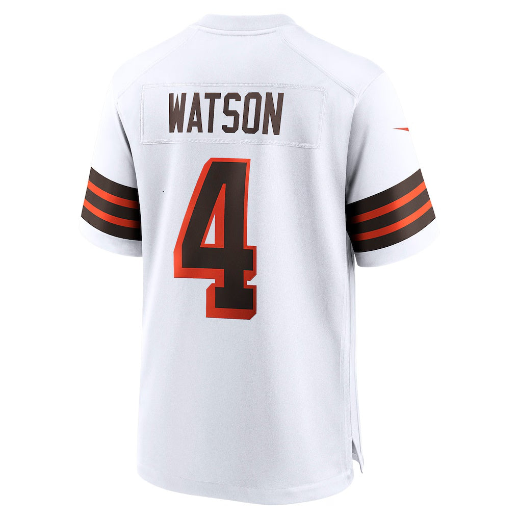 Punc C.Browns #4 Deshaun Watson White Alternate Game Stitched Jerseys
