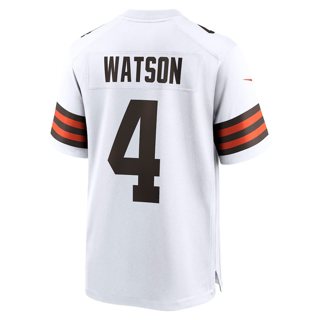 Punc C.Browns #4 Deshaun Watson White Game Stitched Jerseys