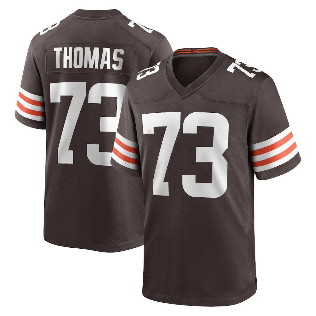 Punc C.Browns #73 Joe Thomas Player Brown Home Game Stitched Jerseys