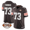Punc C.Browns #73 Joe Thomas Player Brown Vapor F.U.S.E. Limited Home Game Stitched Jerseys