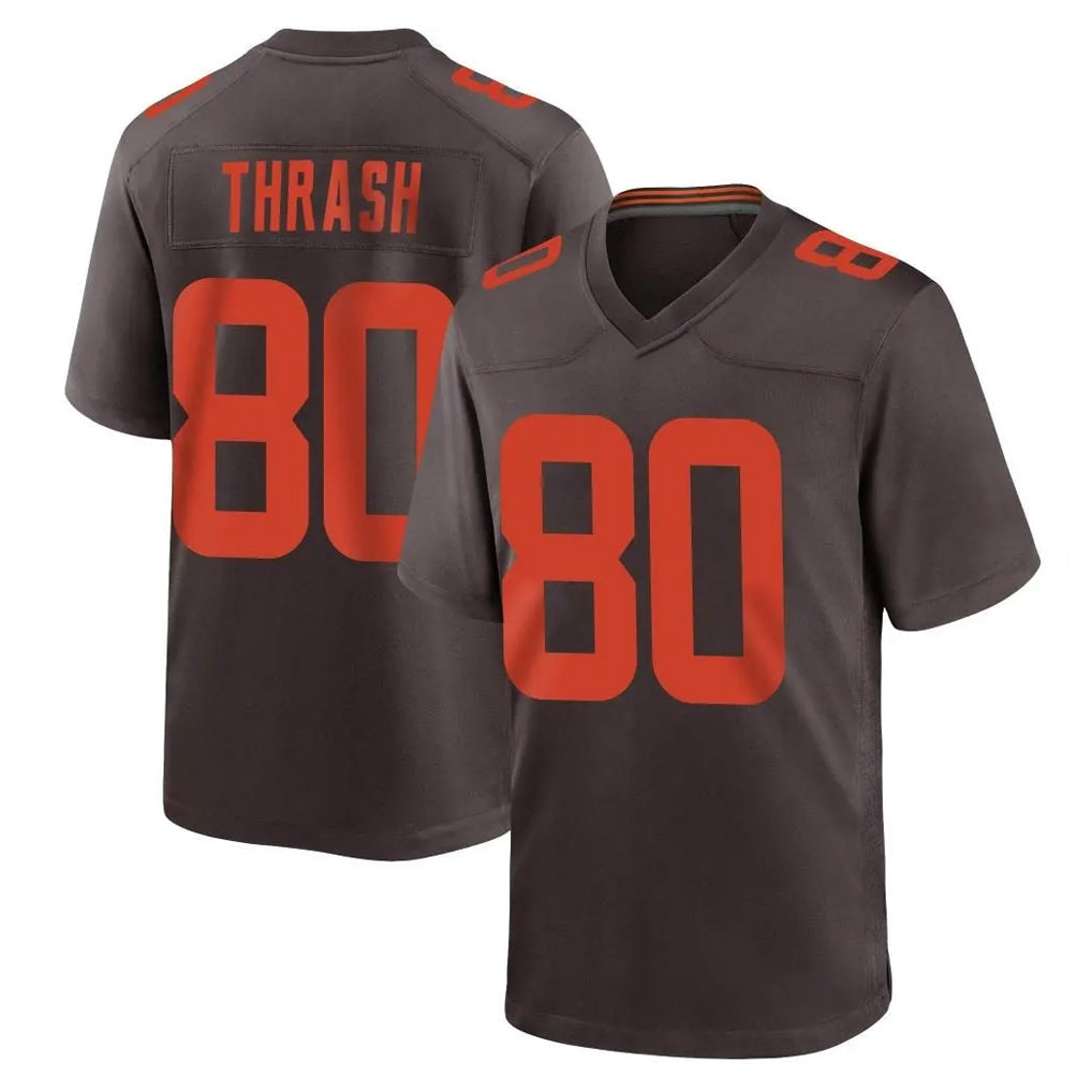Punc C.Browns #80 Jamari Thrash Player Brown Alternate Home Game Stitched Jerseys