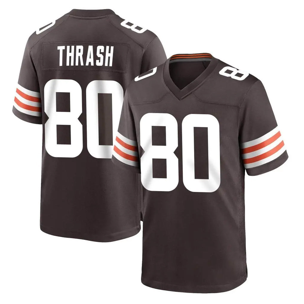 Punc C.Browns #80 Jamari Thrash Player Brown Home Game Stitched Jerseys