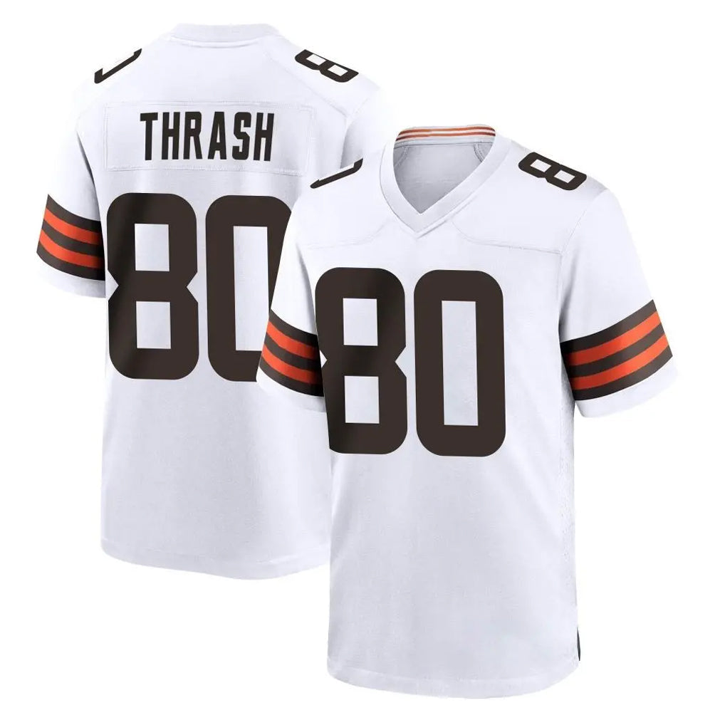 Punc C.Browns #80 Jamari Thrash Player White Home Game Stitched Jerseys